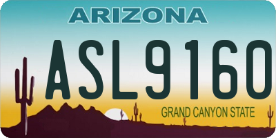 AZ license plate ASL9160