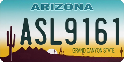 AZ license plate ASL9161