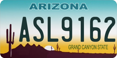 AZ license plate ASL9162