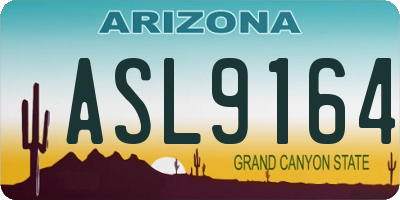 AZ license plate ASL9164