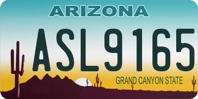 AZ license plate ASL9165