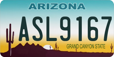 AZ license plate ASL9167