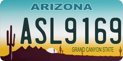 AZ license plate ASL9169