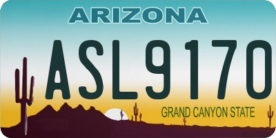 AZ license plate ASL9170