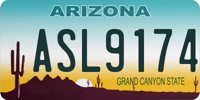 AZ license plate ASL9174