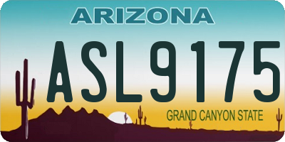 AZ license plate ASL9175