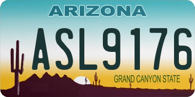 AZ license plate ASL9176
