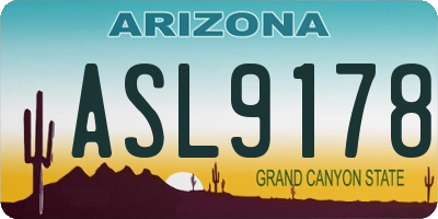 AZ license plate ASL9178