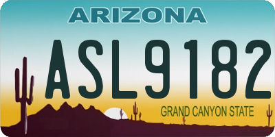 AZ license plate ASL9182