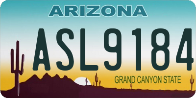 AZ license plate ASL9184