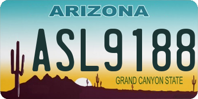 AZ license plate ASL9188