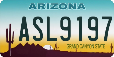 AZ license plate ASL9197