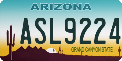 AZ license plate ASL9224