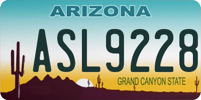 AZ license plate ASL9228