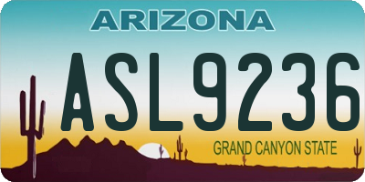AZ license plate ASL9236