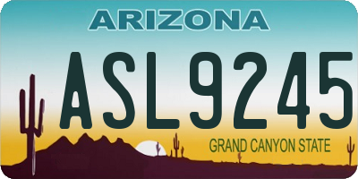 AZ license plate ASL9245