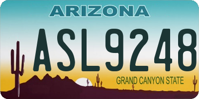 AZ license plate ASL9248