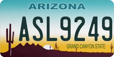 AZ license plate ASL9249