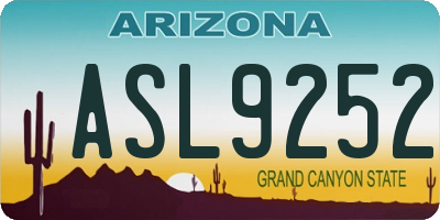 AZ license plate ASL9252