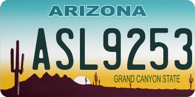 AZ license plate ASL9253