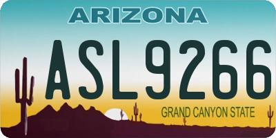 AZ license plate ASL9266