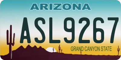 AZ license plate ASL9267