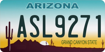 AZ license plate ASL9271