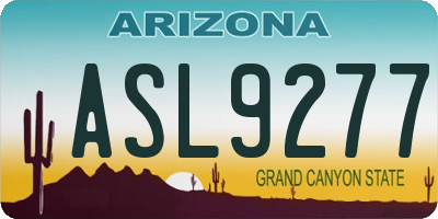 AZ license plate ASL9277