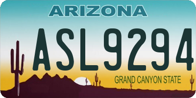 AZ license plate ASL9294