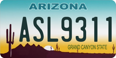 AZ license plate ASL9311