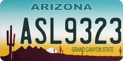 AZ license plate ASL9323