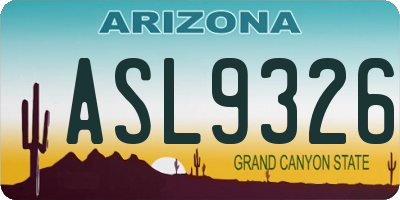 AZ license plate ASL9326