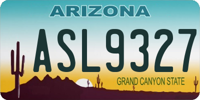 AZ license plate ASL9327