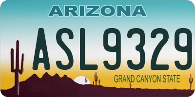 AZ license plate ASL9329