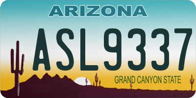 AZ license plate ASL9337