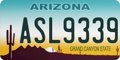 AZ license plate ASL9339