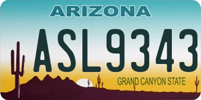 AZ license plate ASL9343