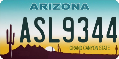 AZ license plate ASL9344