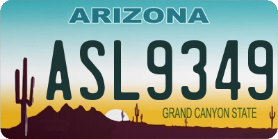 AZ license plate ASL9349