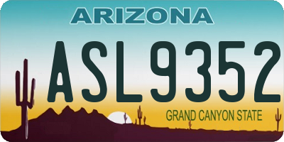 AZ license plate ASL9352