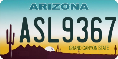 AZ license plate ASL9367