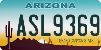 AZ license plate ASL9369