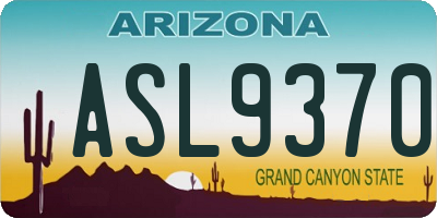 AZ license plate ASL9370