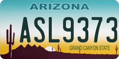 AZ license plate ASL9373