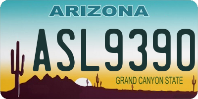 AZ license plate ASL9390