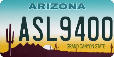 AZ license plate ASL9400