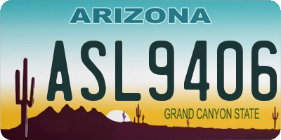 AZ license plate ASL9406