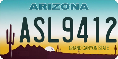 AZ license plate ASL9412