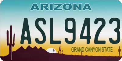 AZ license plate ASL9423