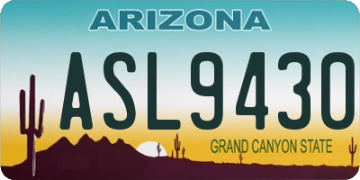 AZ license plate ASL9430